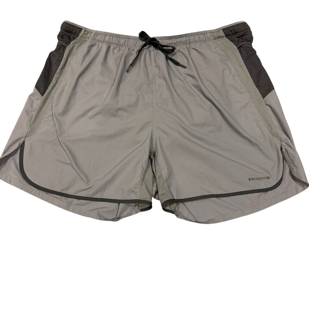 Patagonia Men's Strider Pro Running Shorts Light & Dark Gray Lined XL 5" Inseam